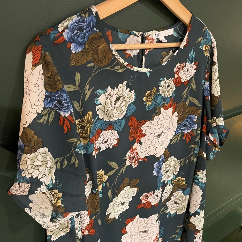 DR2 Teal Floral Blouse